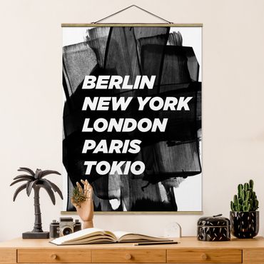 Foto su tessuto da parete con bastone - Berlino New York a Londra - Verticale 4:3