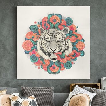 Quadri su tela - Illustrazione Tiger disegno Mandala Paisley