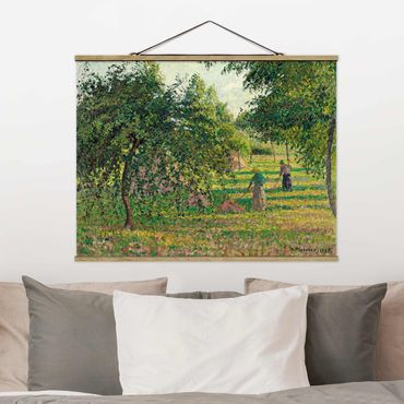 Foto su tessuto da parete con bastone - Camille Pissarro - Apple Trees - Orizzontale 3:4
