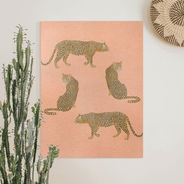 Quadri su tela - Illustrazione Leopard Rosa Pittura