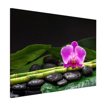 Lavagna magnetica - Green Bamboo Con L'orchidea Blossom - Formato orizzontale 3:4