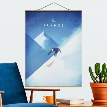 Foto su tessuto da parete con bastone - Viaggi Poster - Sciare in Francia - Verticale 4:3