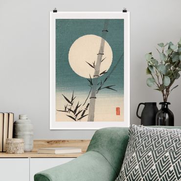 Poster - Giapponese Disegno Bambù E Luna - Verticale 3:2
