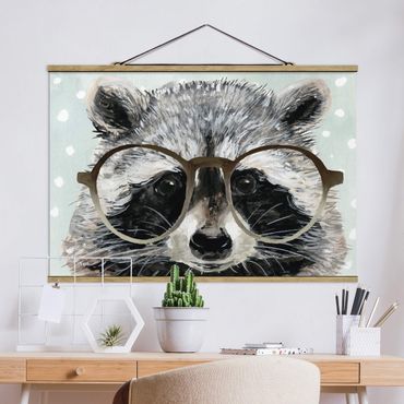 Foto su tessuto da parete con bastone - Animali Occhialuto - Raccoon - Orizzontale 2:3