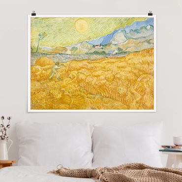 Poster - Vincent Van Gogh - Campo di grano con Reaper - Orizzontale 3:4