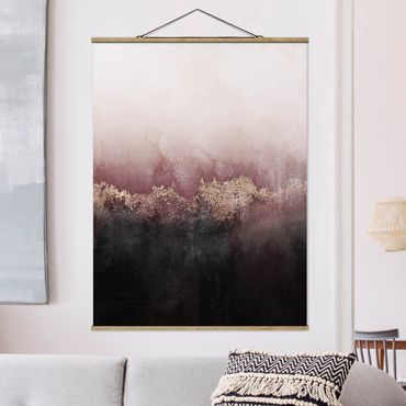 Foto su tessuto da parete con bastone - Elisabeth Fredriksson - Alba Dorata Rosa - Verticale 4:3