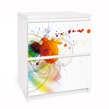 Carta adesiva per mobili IKEA - Malm Cassettiera 2xCassetti - Rainbow Background