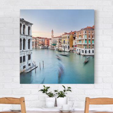 Stampa su tela - Grand Canal View From The Rialto Bridge Venice - Quadrato 1:1