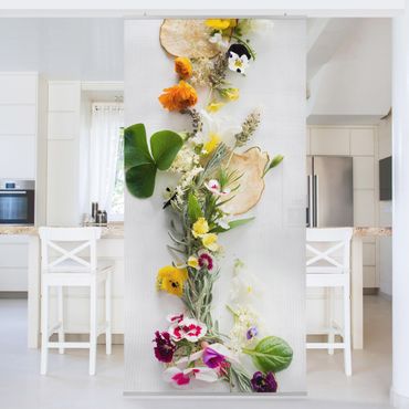 Tenda a pannello - Fresh Herbs With Edible Flowers - 250x120cm