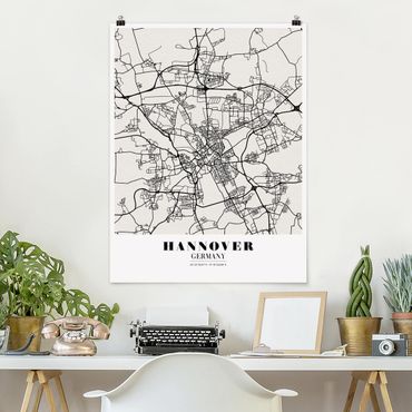 Poster - Mappa Hannover - Classic - Verticale 4:3