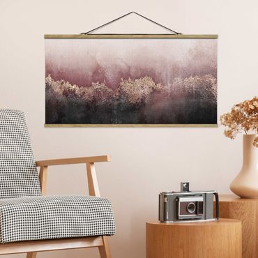 Foto su tessuto da parete con bastone - Elisabeth Fredriksson - Alba Dorata Rosa - Orizzontale 1:2
