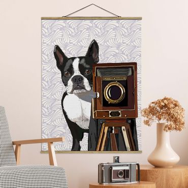 Foto su tessuto da parete con bastone - Wildlife Photographer Terrier - Verticale 4:3