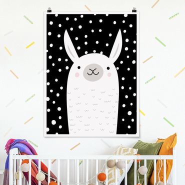 Poster - Zoo con Patterns - Lama - Verticale 4:3