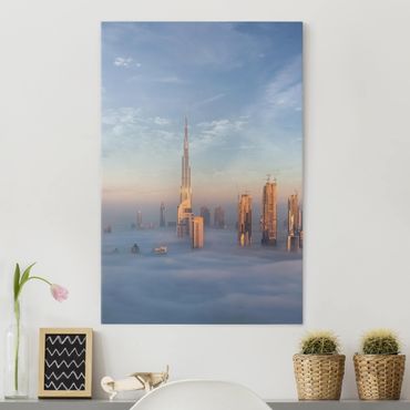 Stampa su tela - Dubai Sopra Le Nuvole - Verticale 3:4
