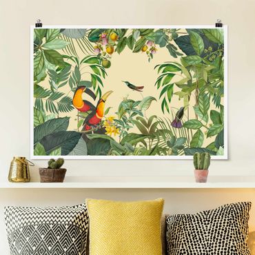 Poster - Vintage Collage - Birds In The Jungle - Orizzontale 2:3