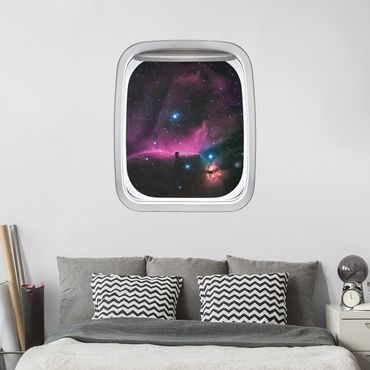 Adesivo murale 3D - Finestra Aereo Su Orione