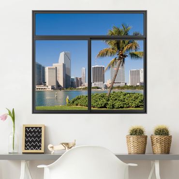 Trompe l'oeil adesivi murali - Finestra su Miami Beach