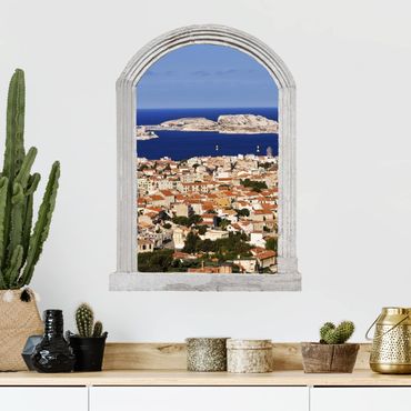 Trompe l'oeil adesivi murali - Finestra su Marsiglia