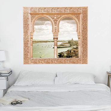 Trompe l'oeil adesivi murali - Finestra sulla laguna veneziana