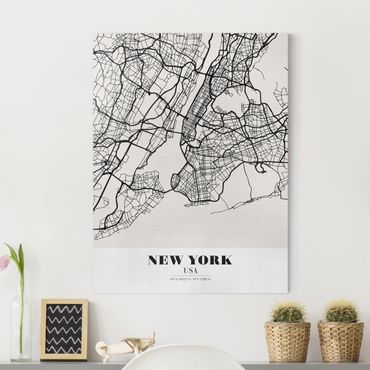 Stampa su tela - New York City Map - Classic - Verticale 3:4