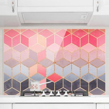 Paraschizzi in vetro - Colorful Pastel Golden Geometry