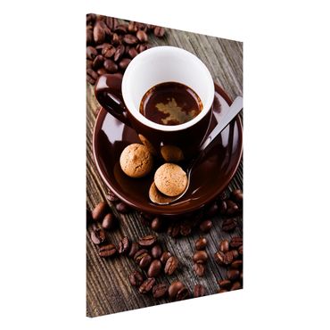 Lavagna magnetica - Fagioli della tazza di caffè con il caffè - Formato verticale 2:3