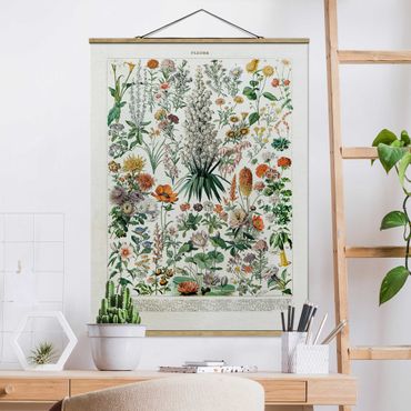 Foto su tessuto da parete con bastone - Vintage Consiglio Flowers I - Verticale 4:3