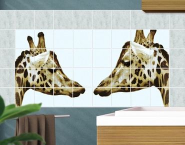 Adesivo per piastrelle - Giraffes In Love