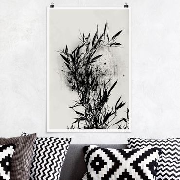 Poster - Mondo vegetale grafico - Bambú nero - Verticale 3:2