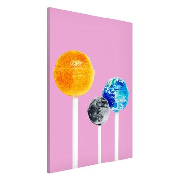 Lavagna magnetica - Lollipops con pianeti - Formato verticale 2:3