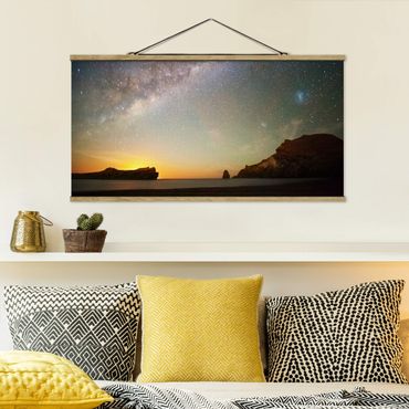 Foto su tessuto da parete con bastone - Starry Sky Sopra Il Mare - Orizzontale 1:2