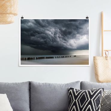 Poster - Tempesta nuvole sopra il Mar Baltico - Orizzontale 2:3