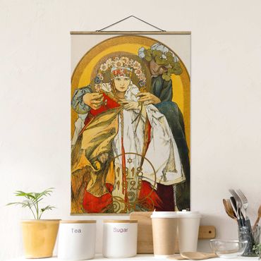 Foto su tessuto da parete con bastone - Alfons Mucha - Poster Repubblica Cecoslovacca - Verticale 3:2