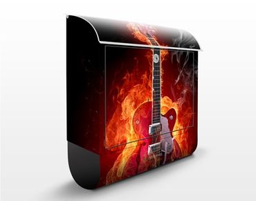 Cassetta postale Guitar in Flames 39x46x13cm