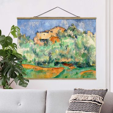 Foto su tessuto da parete con bastone - Paul Cézanne - casa sulla collina - Orizzontale 3:4