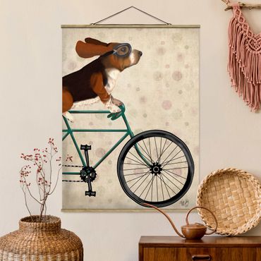 Foto su tessuto da parete con bastone - In bicicletta - Basset On Bike - Verticale 4:3