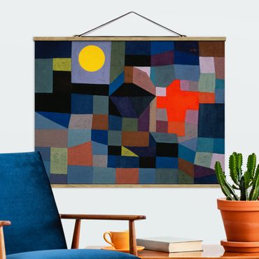 Foto su tessuto da parete con bastone - Paul Klee - Fire At Full Moon - Orizzontale 3:4
