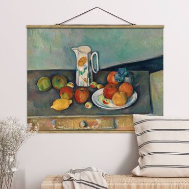 Foto su tessuto da parete con bastone - Paul Cézanne - Still Life Bricco del latte - Orizzontale 3:4