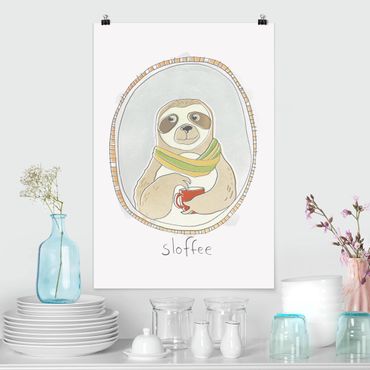 Poster - caffeina Sloth - Verticale 3:2