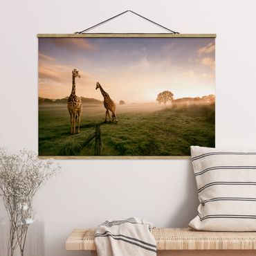 Foto su tessuto da parete con bastone - surreale Giraffe - Orizzontale 2:3