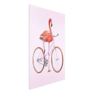 Stampa su Forex - Flamingo con la bicicletta - Verticale 3:2