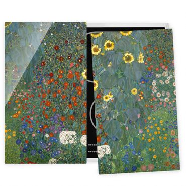 Coprifornelli in vetro - Gustav Klimt - Giardino Girasoli - 52x80cm