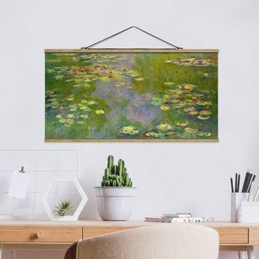 Quadro su tessuto con stecche per poster - Claude Monet - Verde Ninfee - Orizzontale 1:2