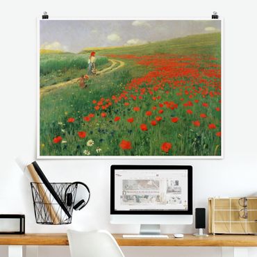 Poster - Pál Szinyei-Merse - Paesaggio estivo con una fioritura di papavero - Orizzontale 3:4