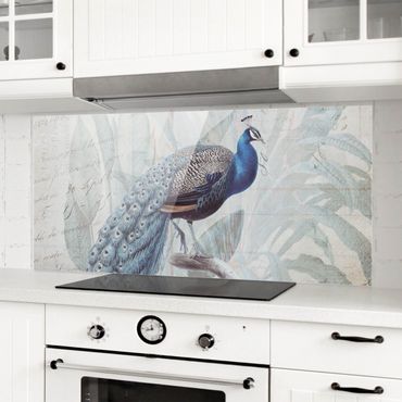 Paraschizzi in vetro - Shabby Chic Collage - Peacock