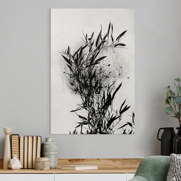 Stampa su tela - Mondo vegetale grafico - Bambú nero - Verticale 3:2