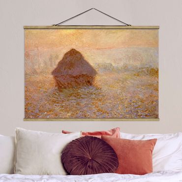 Foto su tessuto da parete con bastone - Claude Monet - Pagliaio In The Mist - Orizzontale 2:3