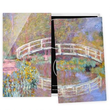 Coprifornelli in vetro - Claude Monet - Giardino del Ponte di Monet - 52x80cm