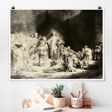 Poster - Rembrandt van Rijn - Cristo la guarigione dei malati - Orizzontale 3:4