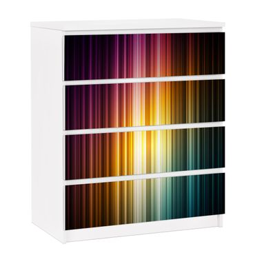 Carta adesiva per mobili IKEA - Malm Cassettiera 4xCassetti - Rainbow Light